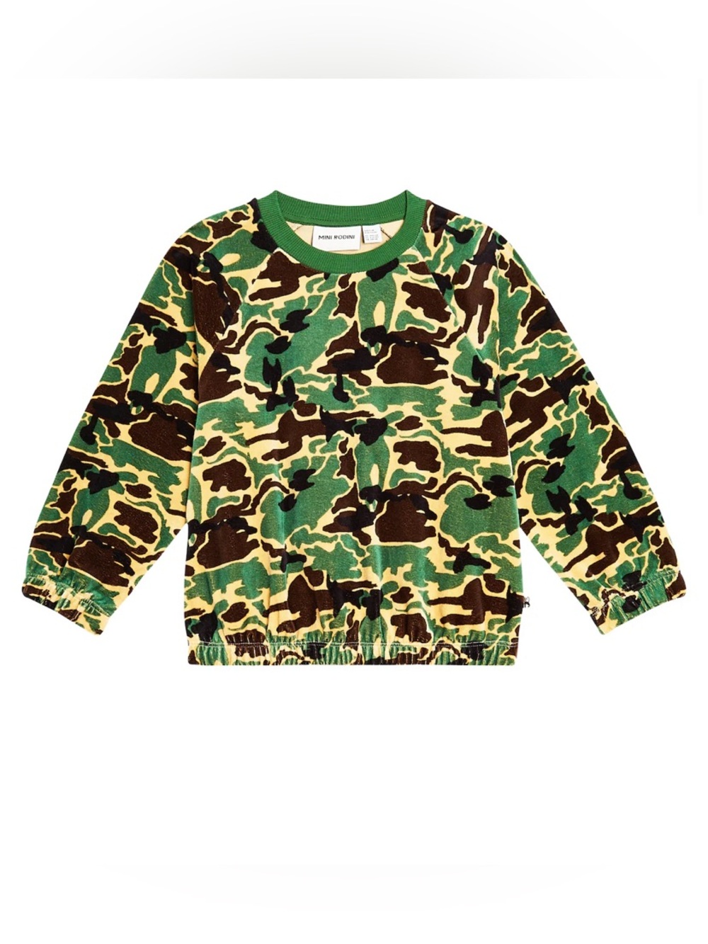 Mini Rodini Velour Camo Print Sweatshirt 3-5T